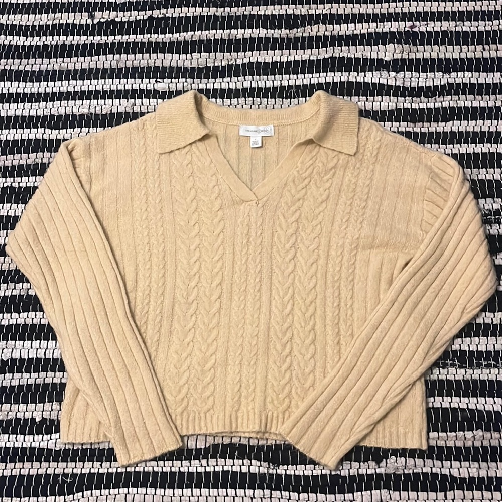 Pale Yellow Collared Sweater